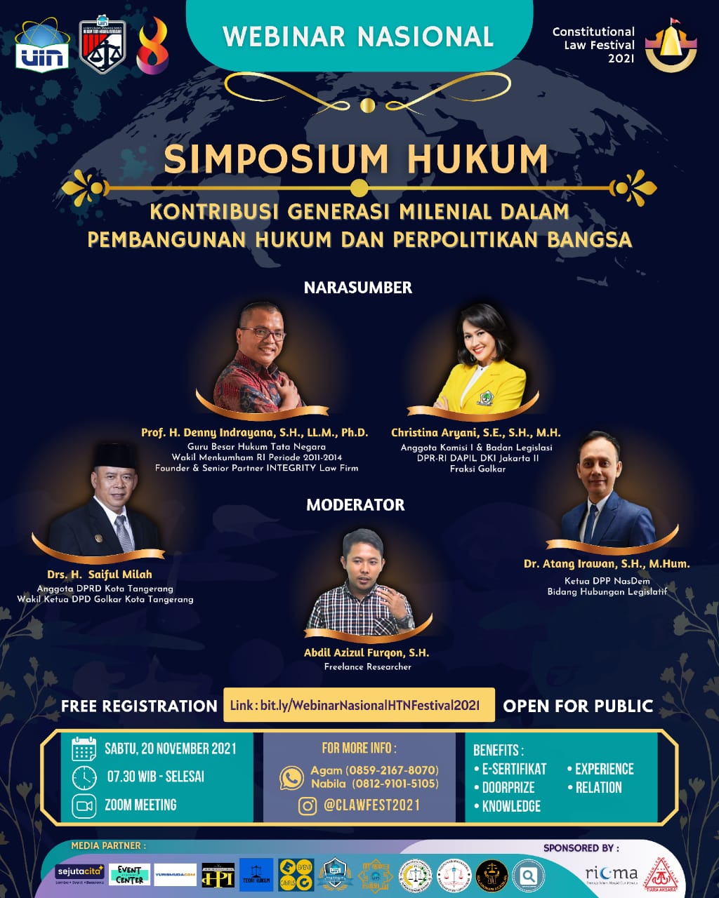[Final INTEGRITY] Denny Indrayana - Peran Generasi Millenial dalam Pembangunan Hukum - Simposium HMPS HTN UIN Jakarta