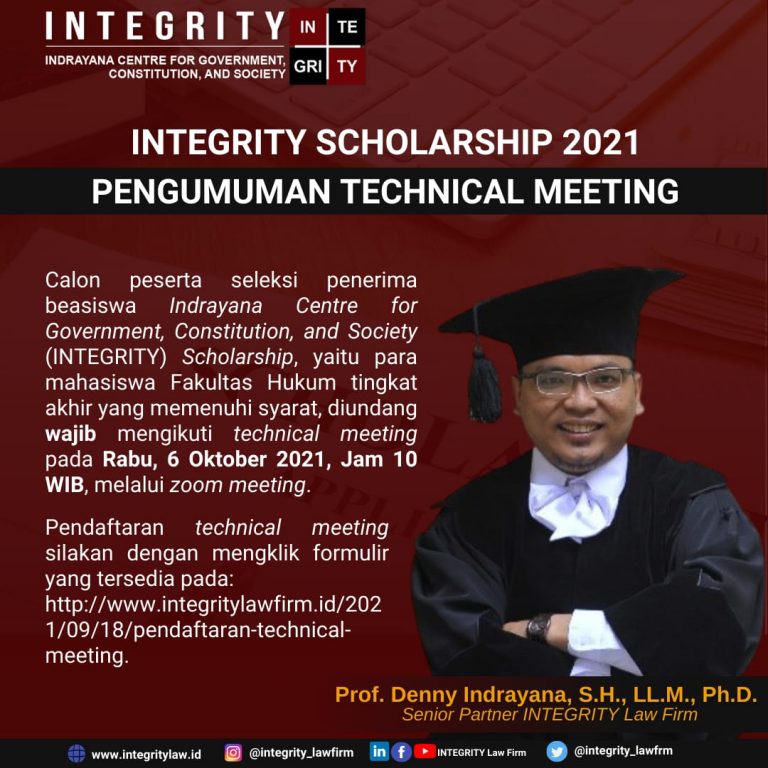 Integrity Scholarship 2021_Pengumuman Technical Meeting