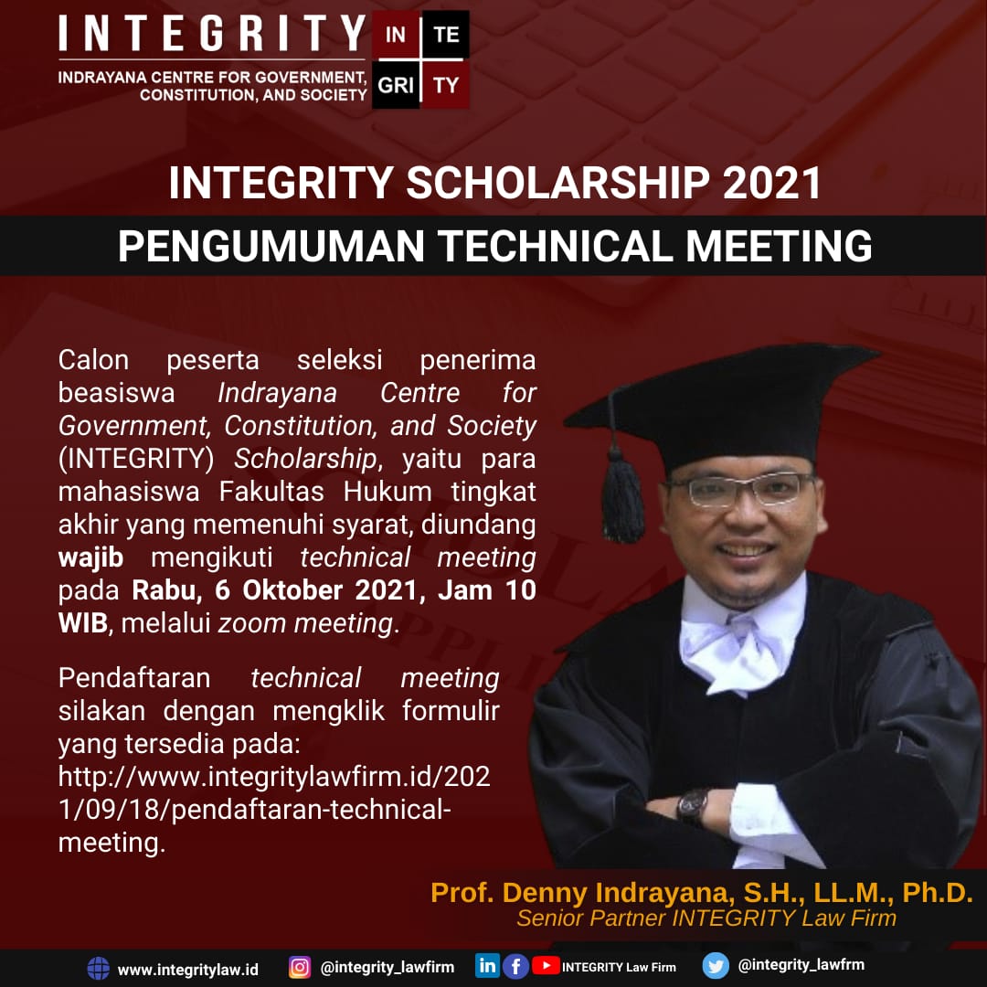 Integrity Scholarship 2021_Pengumuman Technical Meeting